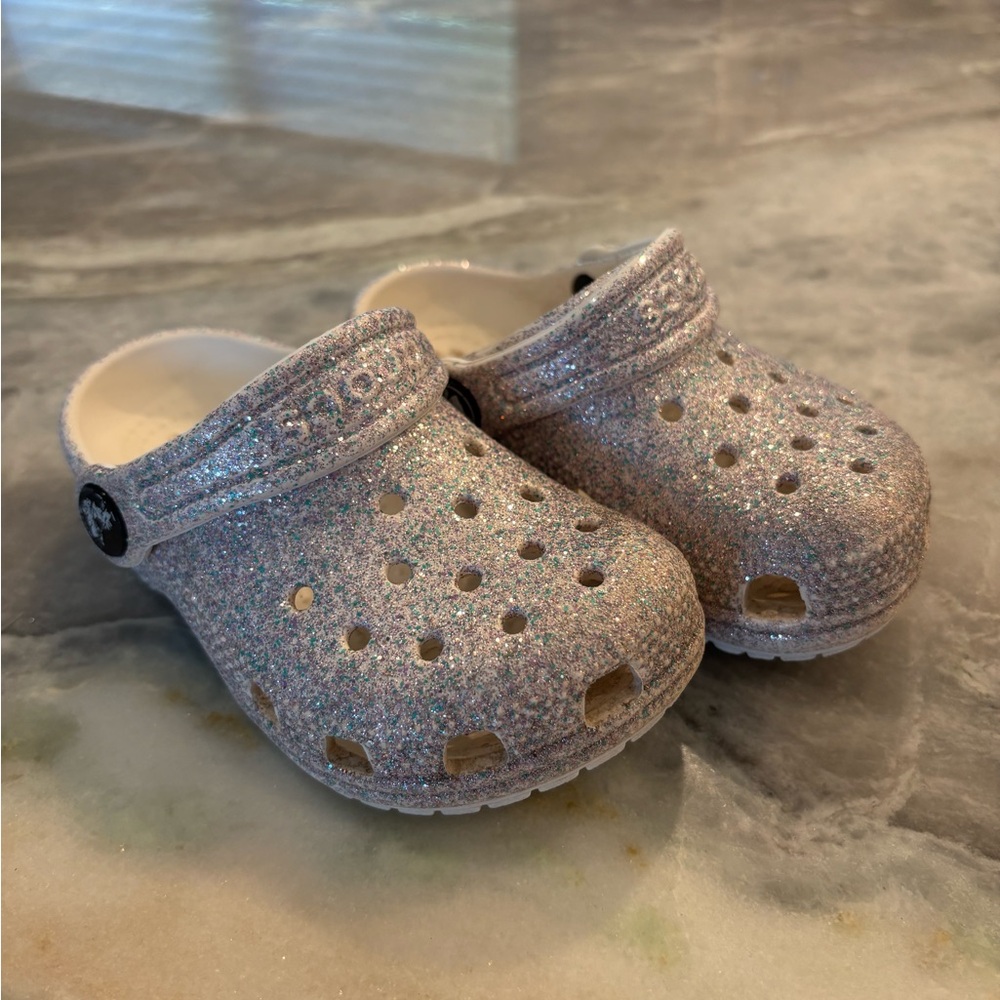 Toddler glitter crocs